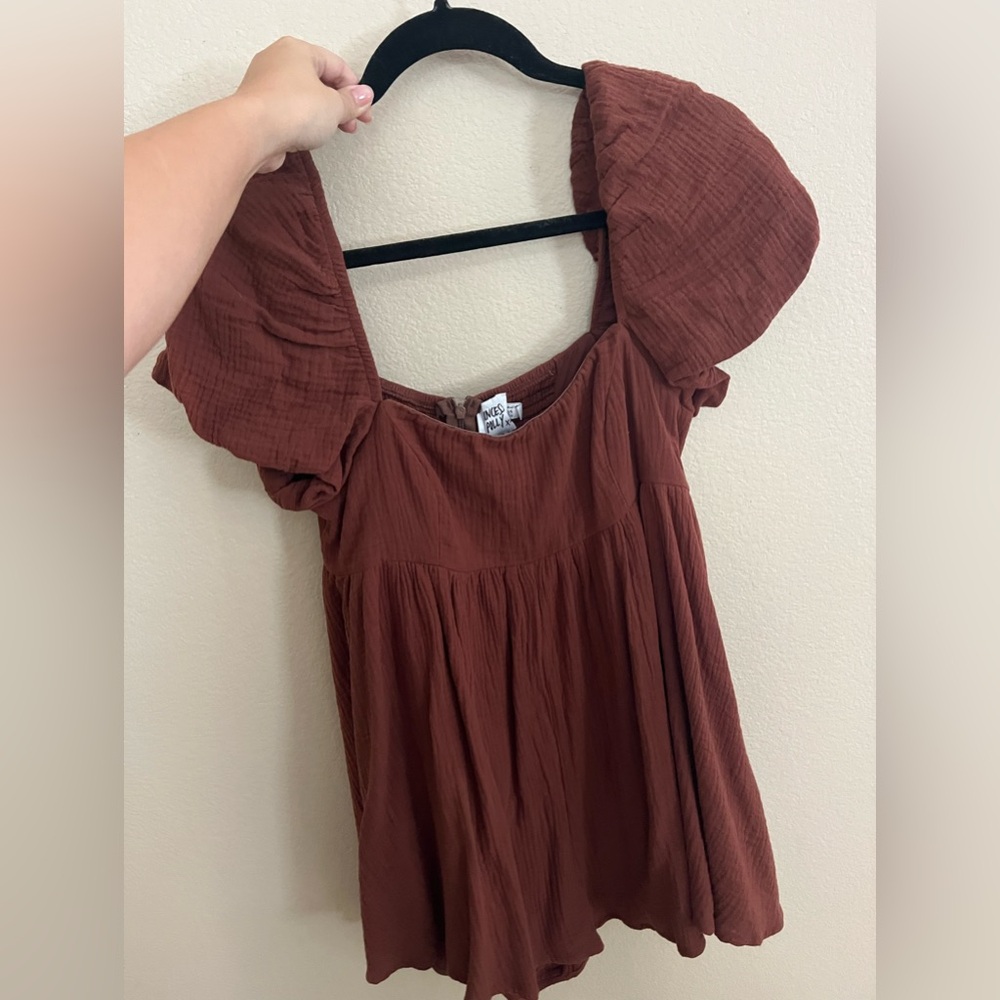 Chocolate Brown Princess Polly Romper